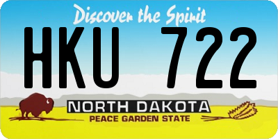 ND license plate HKU722