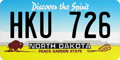 ND license plate HKU726