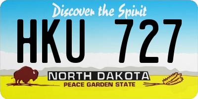 ND license plate HKU727