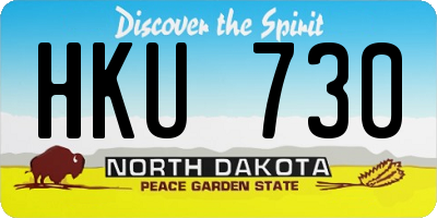 ND license plate HKU730