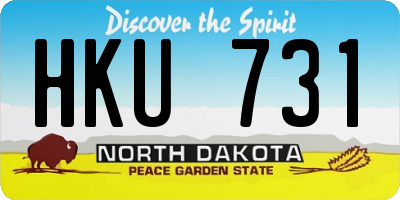 ND license plate HKU731