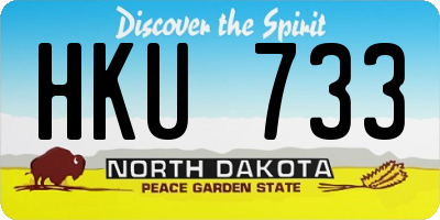 ND license plate HKU733