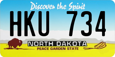 ND license plate HKU734