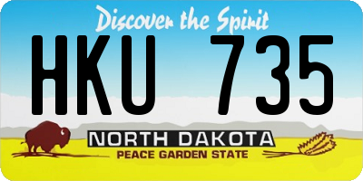 ND license plate HKU735