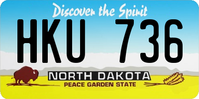 ND license plate HKU736