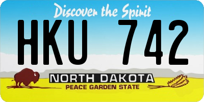 ND license plate HKU742