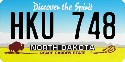 ND license plate HKU748