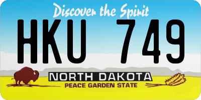 ND license plate HKU749