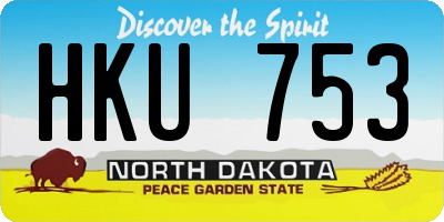 ND license plate HKU753