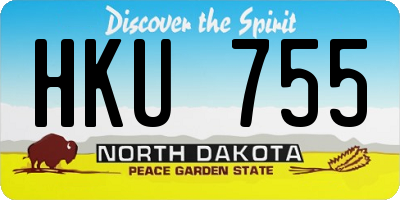 ND license plate HKU755