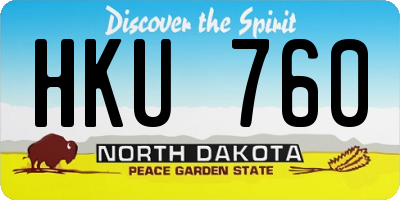 ND license plate HKU760