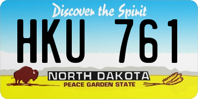 ND license plate HKU761