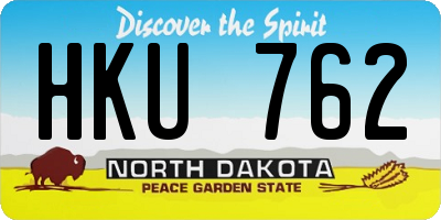 ND license plate HKU762