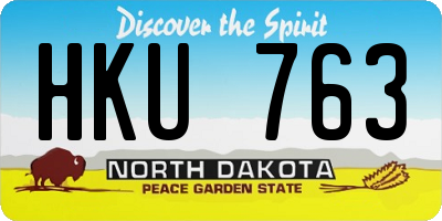 ND license plate HKU763