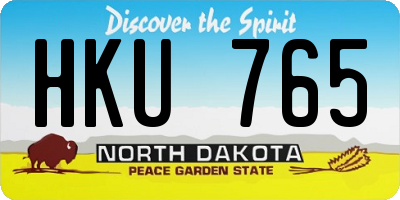 ND license plate HKU765