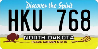 ND license plate HKU768
