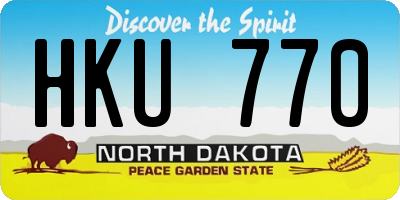 ND license plate HKU770