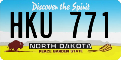 ND license plate HKU771