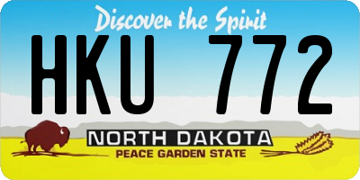 ND license plate HKU772