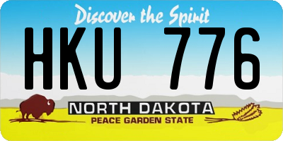 ND license plate HKU776