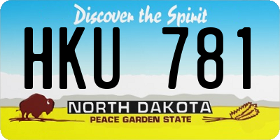 ND license plate HKU781