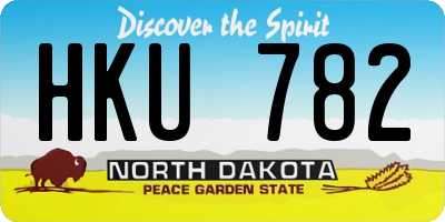 ND license plate HKU782