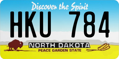 ND license plate HKU784