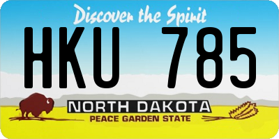 ND license plate HKU785