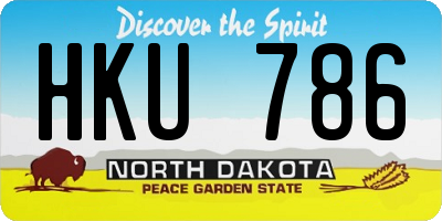 ND license plate HKU786