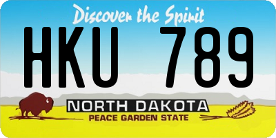 ND license plate HKU789