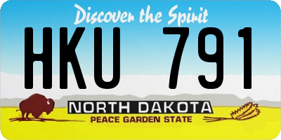 ND license plate HKU791