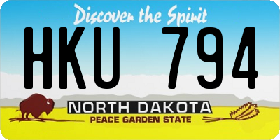 ND license plate HKU794