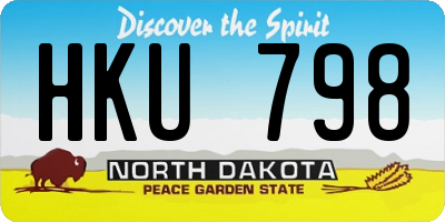 ND license plate HKU798