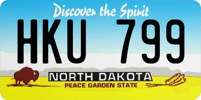 ND license plate HKU799