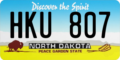 ND license plate HKU807