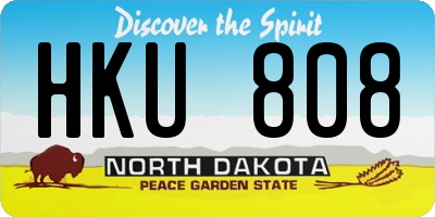 ND license plate HKU808