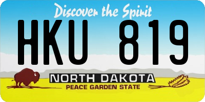 ND license plate HKU819