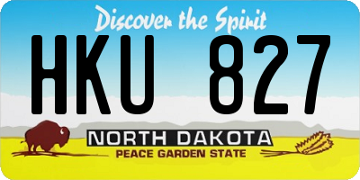 ND license plate HKU827
