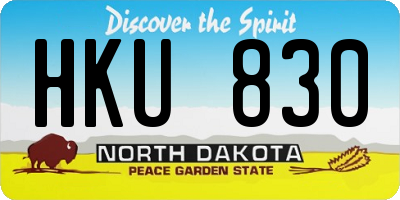 ND license plate HKU830