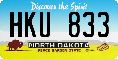 ND license plate HKU833