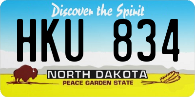 ND license plate HKU834