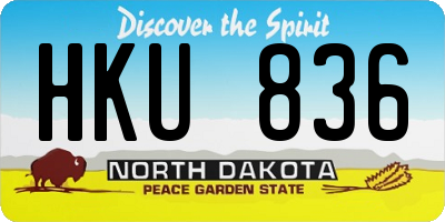 ND license plate HKU836