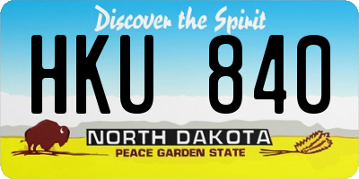 ND license plate HKU840