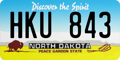 ND license plate HKU843