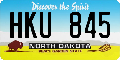 ND license plate HKU845