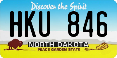 ND license plate HKU846