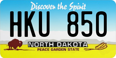 ND license plate HKU850