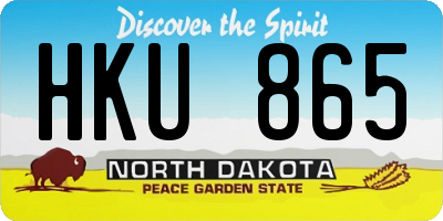 ND license plate HKU865