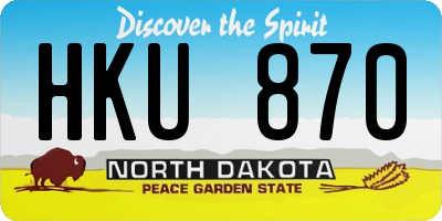 ND license plate HKU870