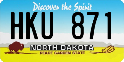 ND license plate HKU871